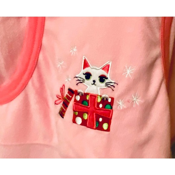 Yikes! Pink Fleece Holiday Kitten Nightgown - Picture 5 of 9